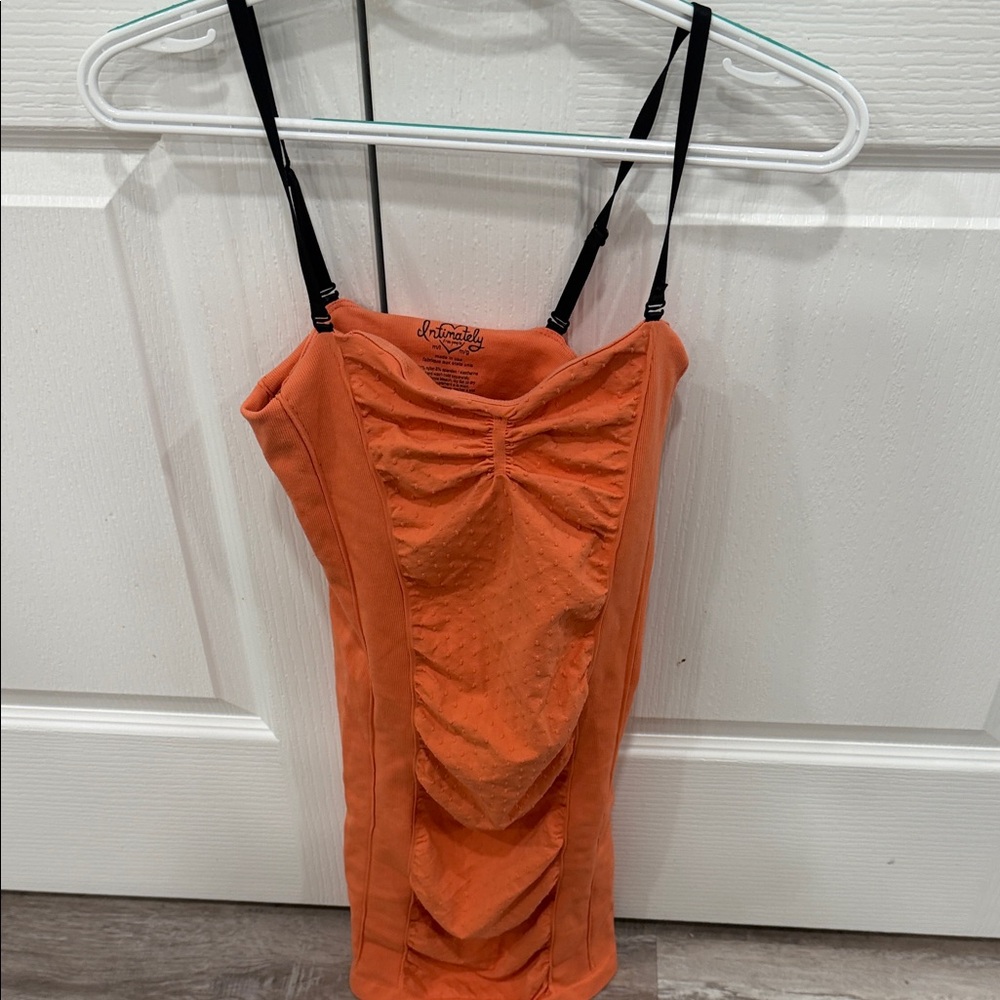 Vibrant Orange Ruched Camisole